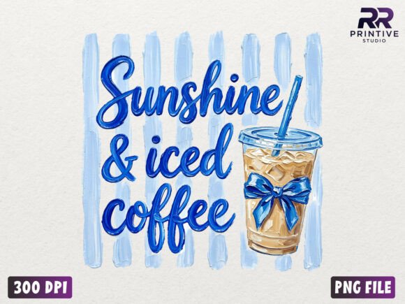 Download Sunshine &amp; Iced Coffee Hand Painted PNG - Coffee Collection