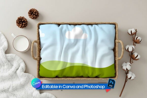 Download Woven Basket Blanket Mockup - Premium Resources