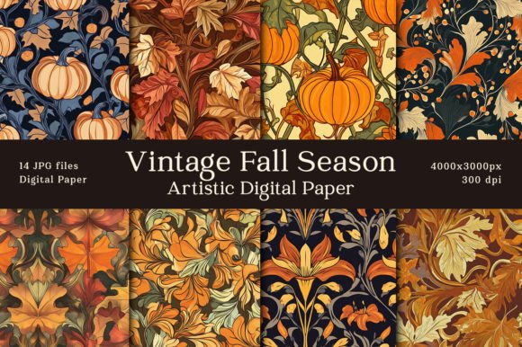 Download Vintage Fall Season Artistic Backgrounds - Season Collection