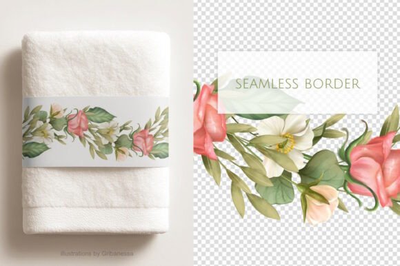 Download Rose Floral Seamless Border PNG Ribbon - Premium Bundle